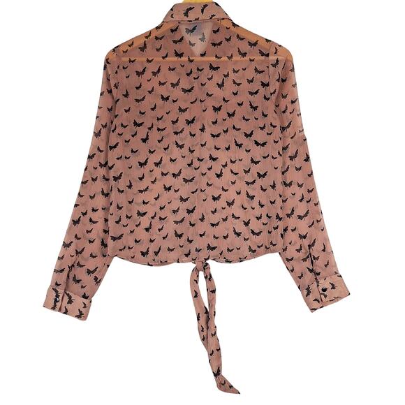 Womens Top Medium Butterfly‎ Fairy Grunge Boho Chic Feminine Gauzy Whimsical - Picture 6 of 6